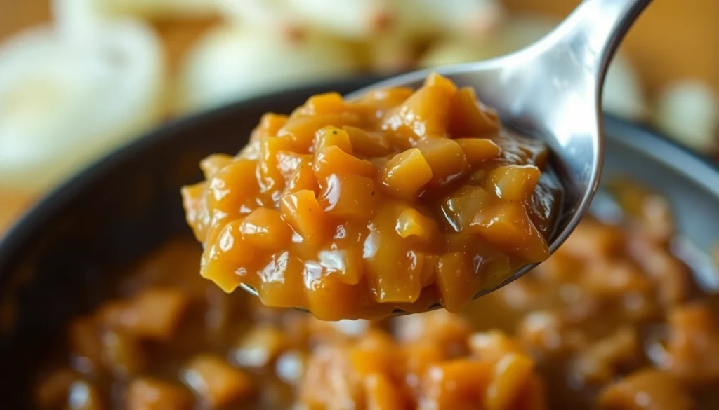 High-quality Fried Onion Paste presented in a bowl with fresh fried onions on the side for