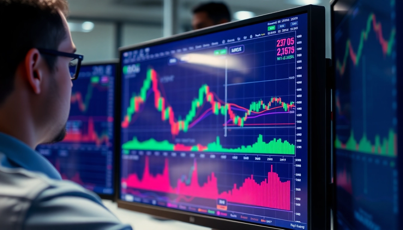 Trading view platform displaying detailed financial charts for market analysis and trading decisions