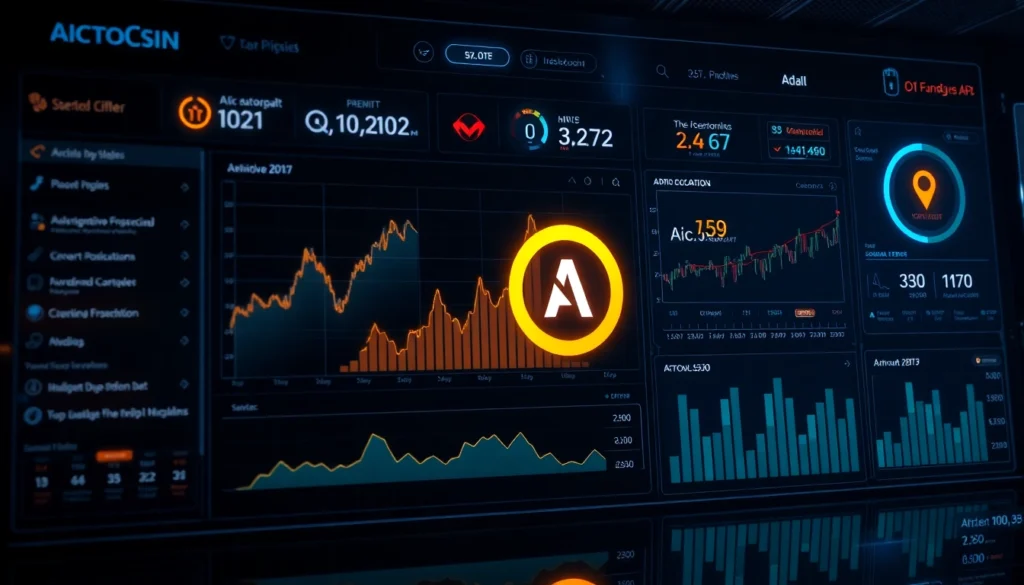 Aicoin digital finance platform showcases real-time market data and analysis with vibrant