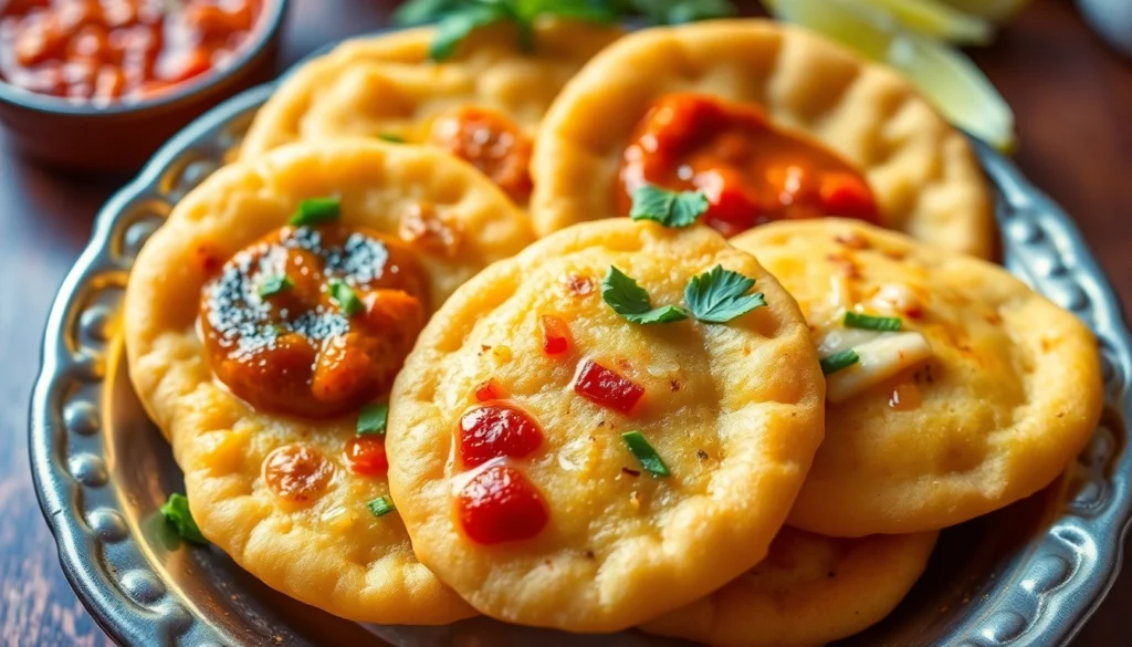 High-quality shot of Pani Puri with flavorful pani and garnishes, showcasing authentic Pani